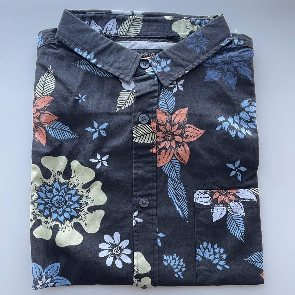 Quiksilver Floral Hawaiian Shirt